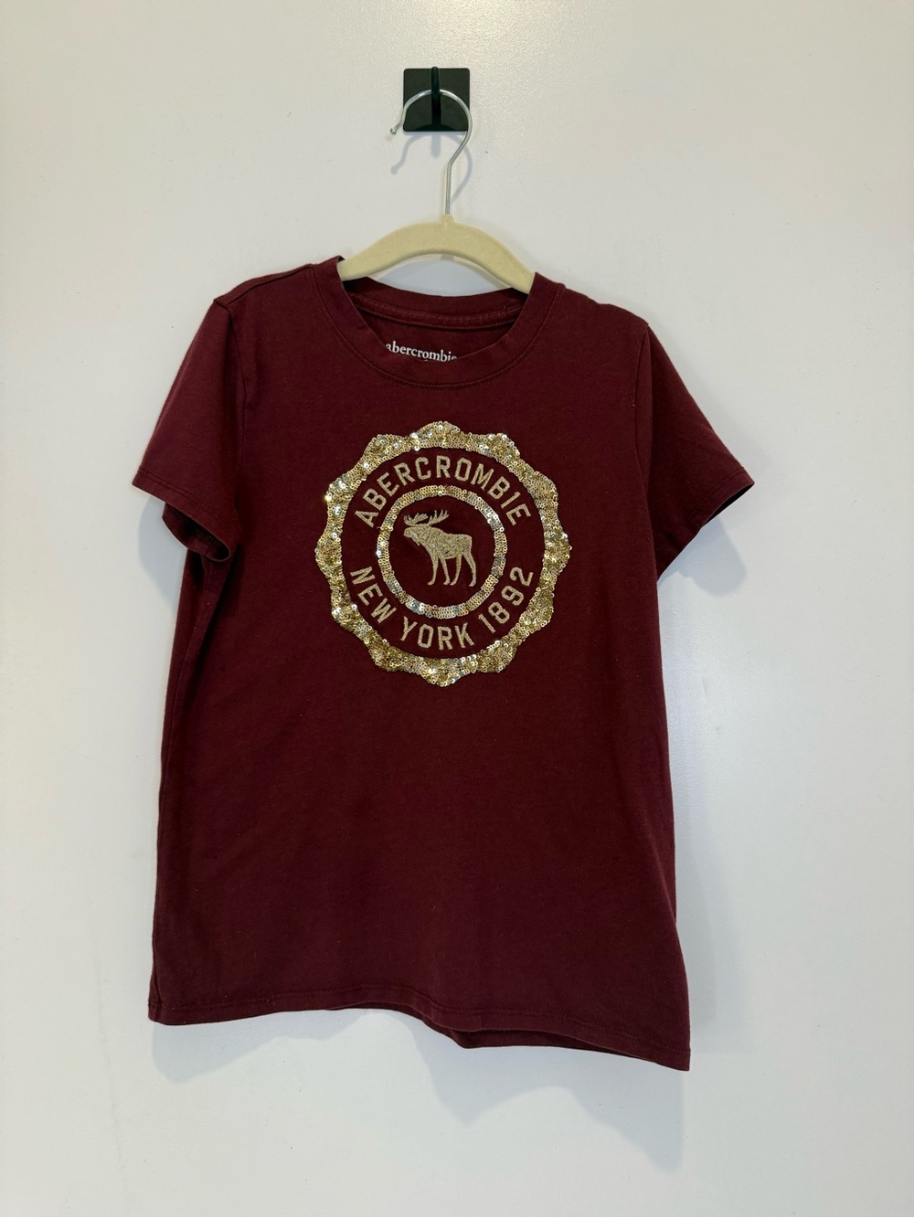abercrombie kids Maroon Tee with Gold Emblem